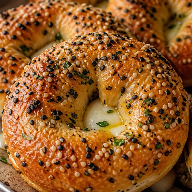 High protein bagels on a wooden table, perfect for a healthy snack