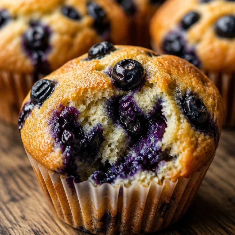 High protein cottage cheese blueberry muffins baked to perfection