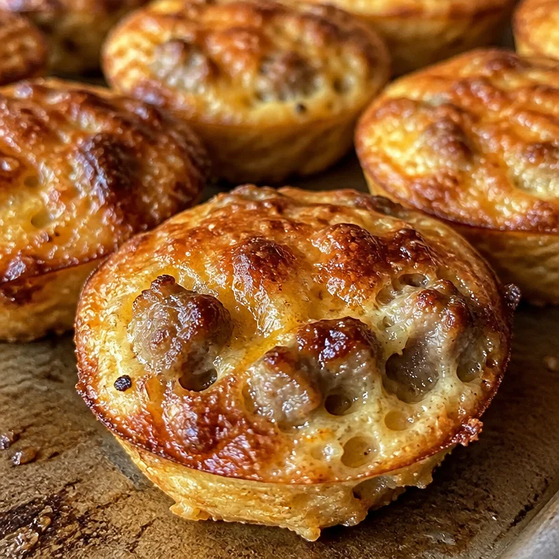 Delicious high-protein pancake sausage muffins on a plate