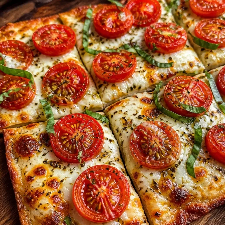 High-protein pizza with cottage cheese flatbread topped with fresh ingredients