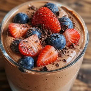 Delicious high-protein pudding served in a bowl with toppings