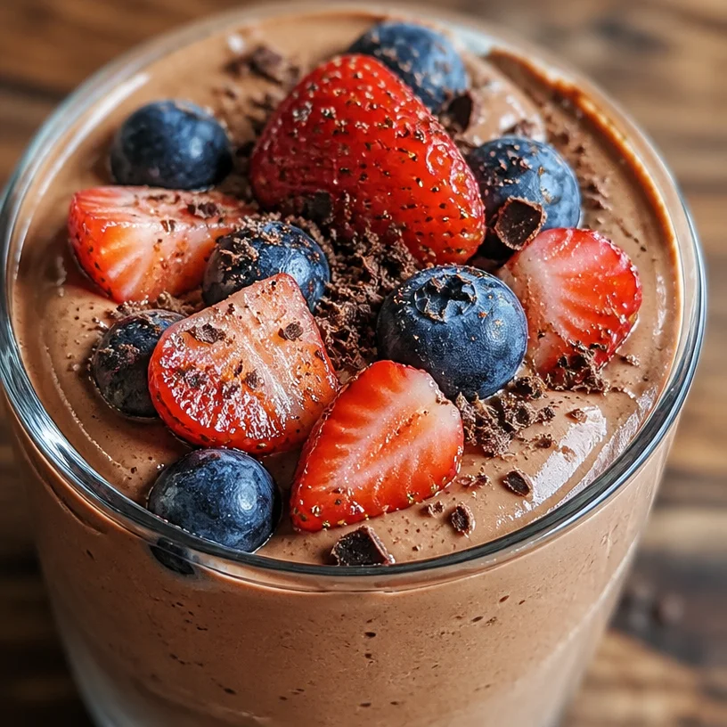 Delicious high-protein pudding served in a bowl with toppings