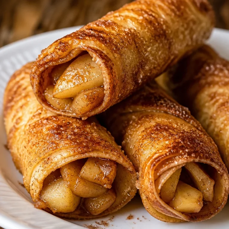 Crispy Air Fryer Apple Pie Roll-Ups topped with cinnamon and sugar.