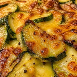 Delicious baked zucchini slices topped with cheese and herbs