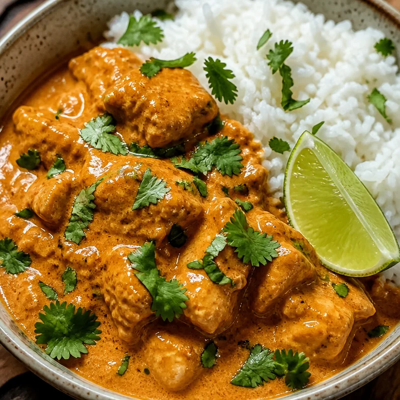 Coconut Chicken Rice Bowl with fresh ingredients and coconut sauce