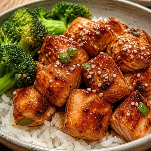 Crispy Orange Salmon served in a vibrant bowl with fresh veggies.