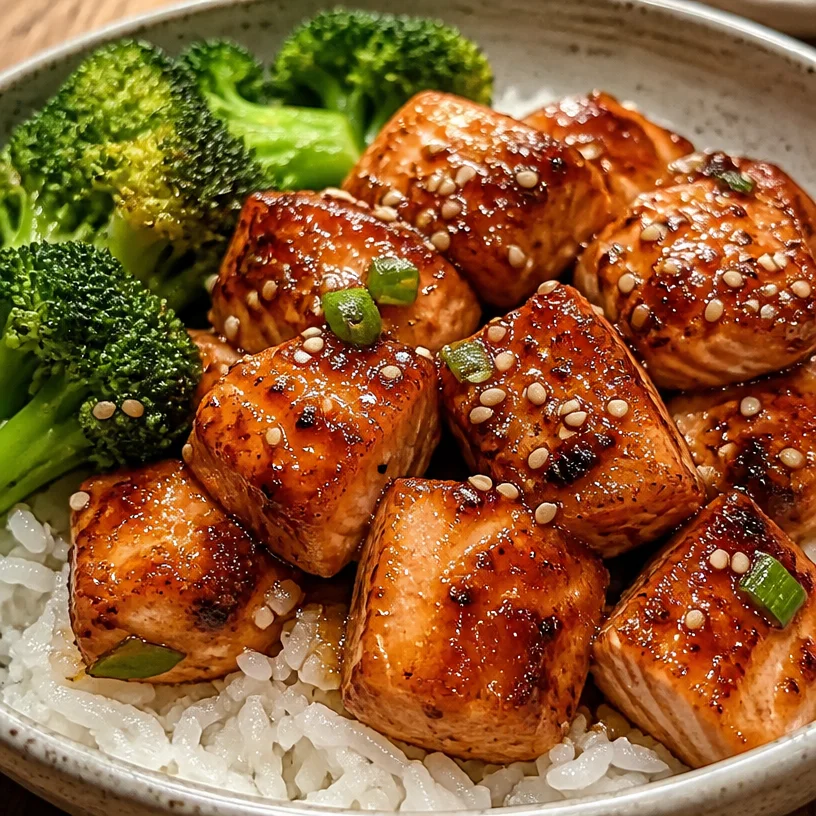 Crispy Orange Salmon served in a vibrant bowl with fresh veggies.