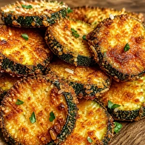 Crispy Parmesan fried zucchini served on a plate, garnished for presentation.