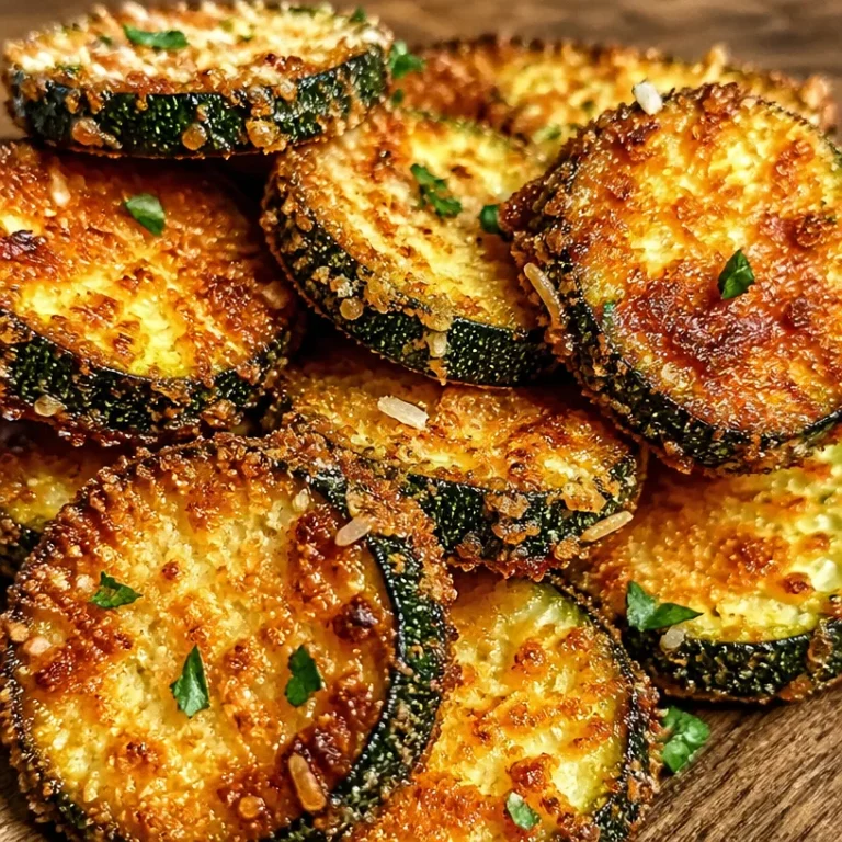 Crispy Parmesan fried zucchini served on a plate, garnished for presentation.