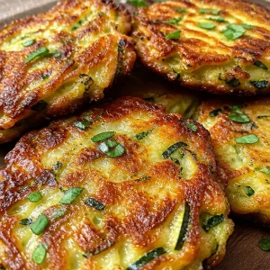 Crispy zucchini cheese fritters served on a plate