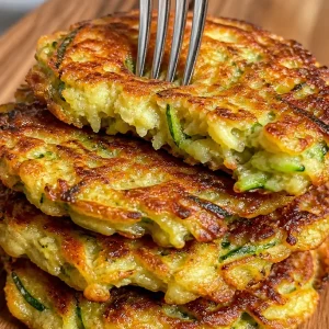 Crispy zucchini fritters served on a plate with dipping sauce