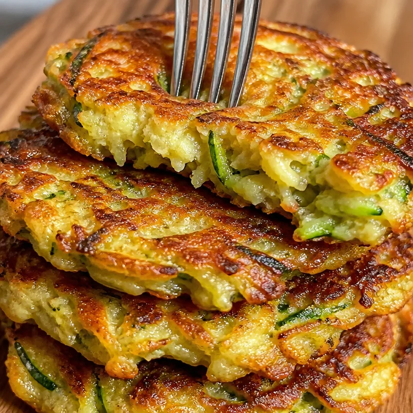 Crispy zucchini fritters served on a plate with dipping sauce