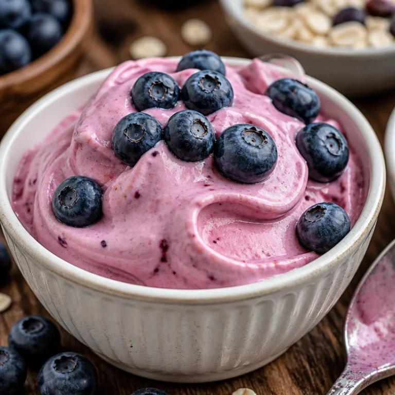 Delicious homemade frozen Greek yogurt topped with fresh fruit