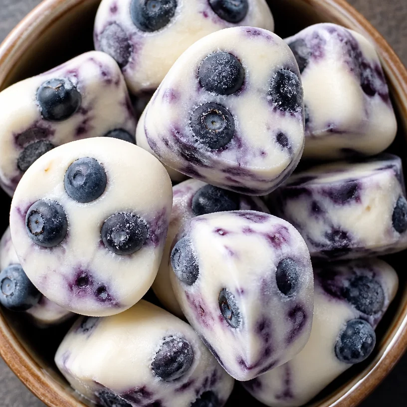Delicious frozen yogurt bites in assorted flavors ready to enjoy.