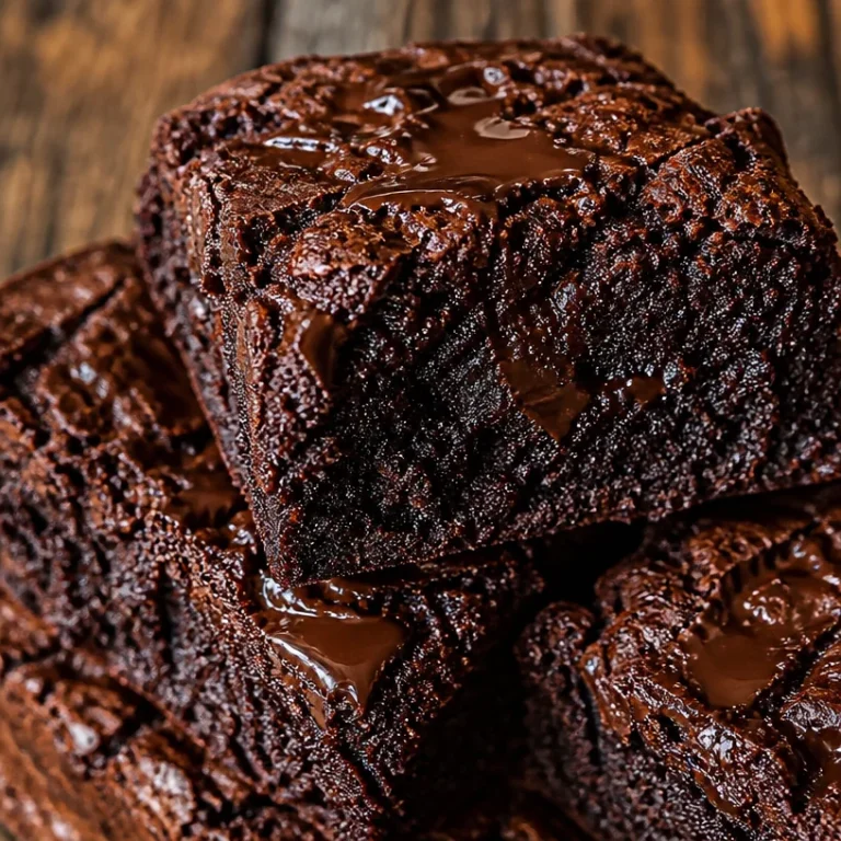 Fudgy no sugar Greek yogurt brownies on a plate.