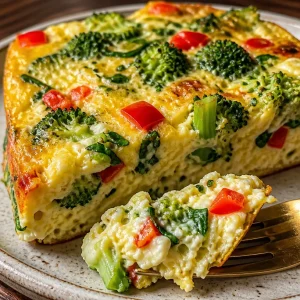 High-protein cottage cheese frittata served on a plate with fresh herbs