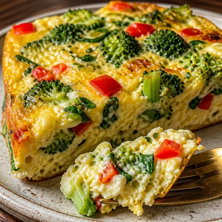 High-protein cottage cheese frittata served on a plate with fresh herbs