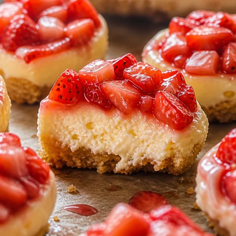 High protein healthy strawberry cheesecake bites with fresh strawberries