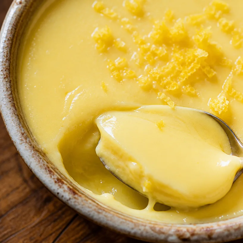 Delicious lemon possets served in elegant glassware garnished with lemon zest