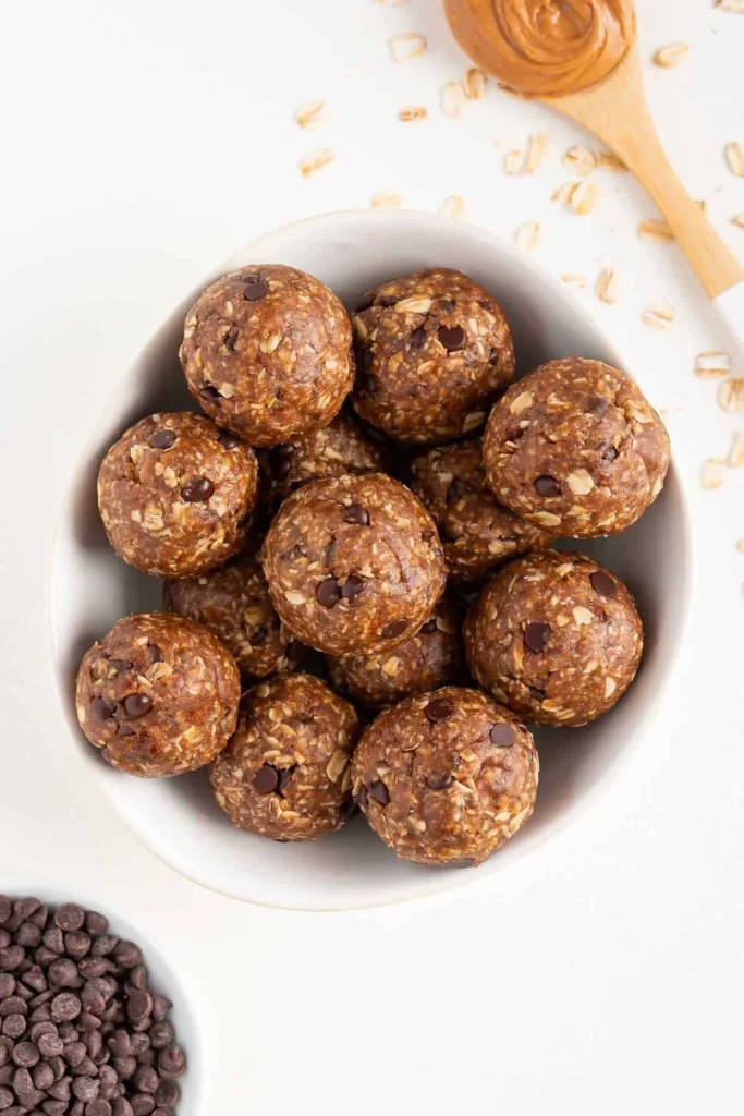 Delicious oatmeal cookie dough balls made with wholesome ingredients