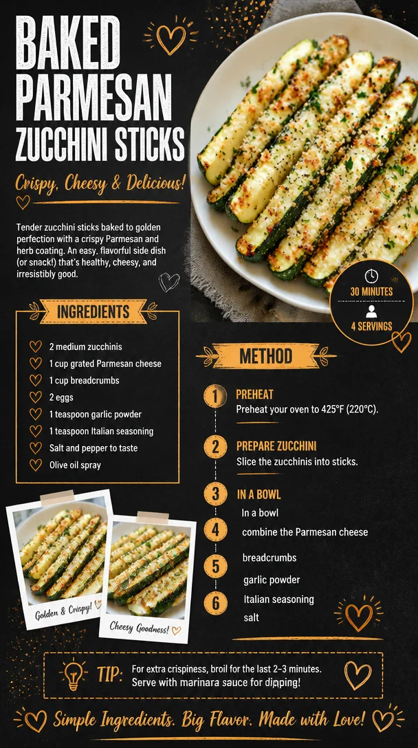 Baked Parmesan Zucchini Sticks