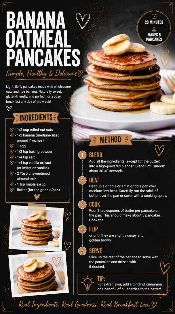 Banana Oatmeal Pancakes