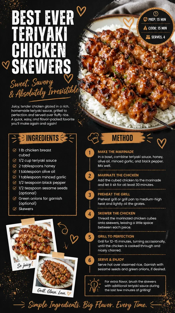 Best Ever Teriyaki Chicken Skewers