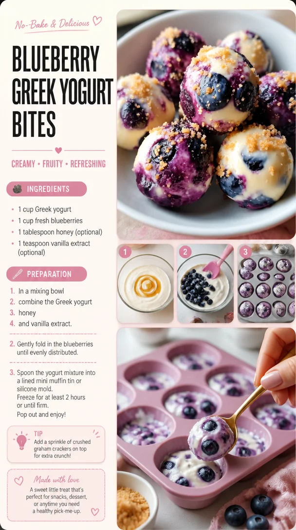 Blueberry Greek Yogurt Bites