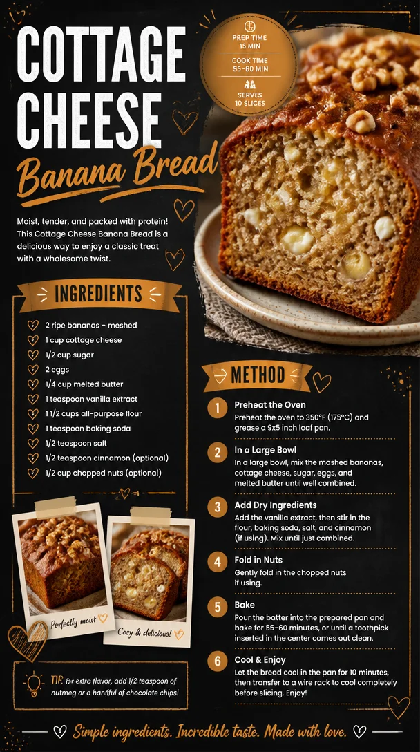 Cottage Cheese Banana Bread