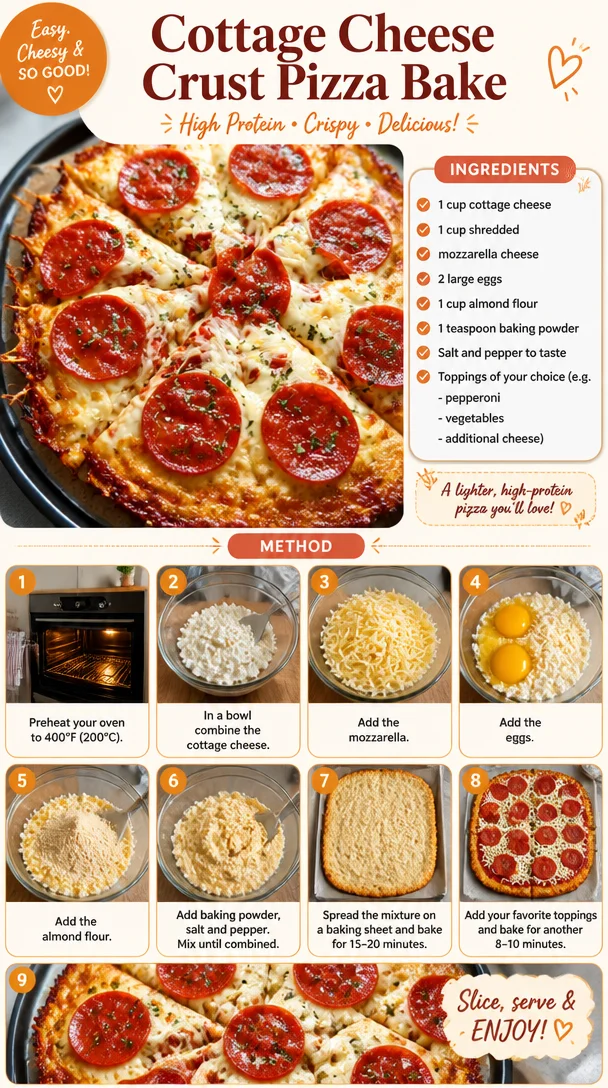 Cottage Cheese Crust Pizza Bake