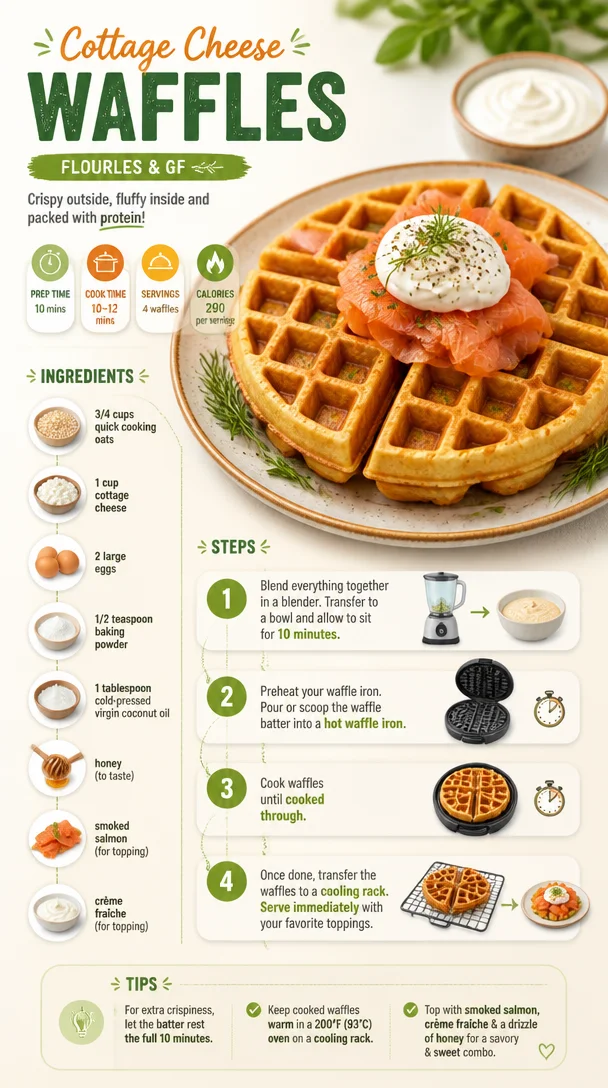 Cottage Cheese Waffles (Flourless and Gluten-Free)