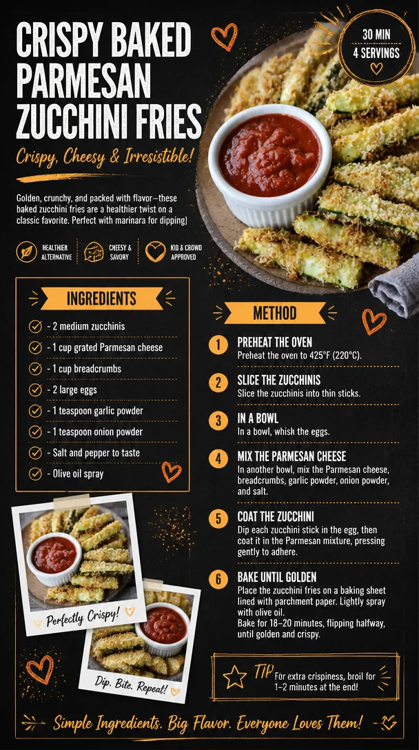 Crispy Baked Parmesan Zucchini Fries