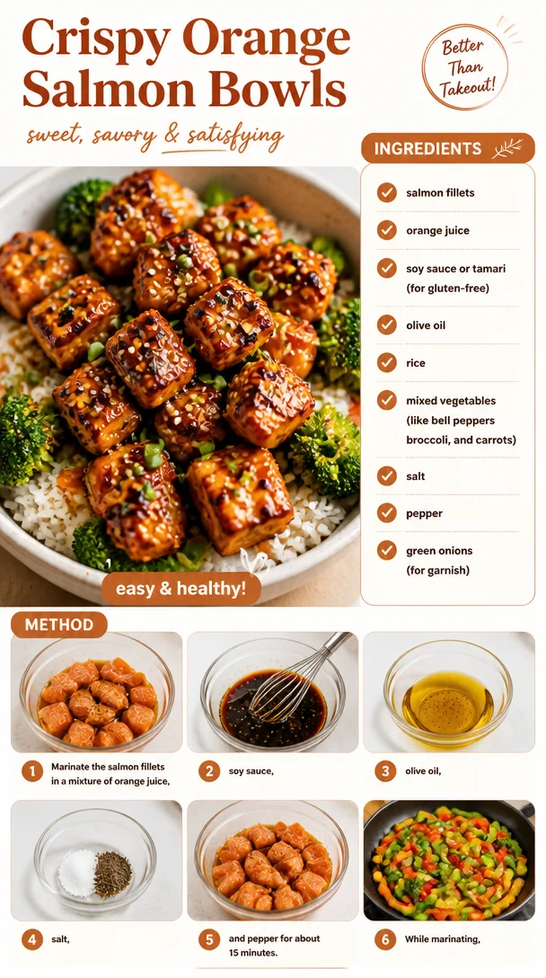 Crispy Orange Salmon Bowls