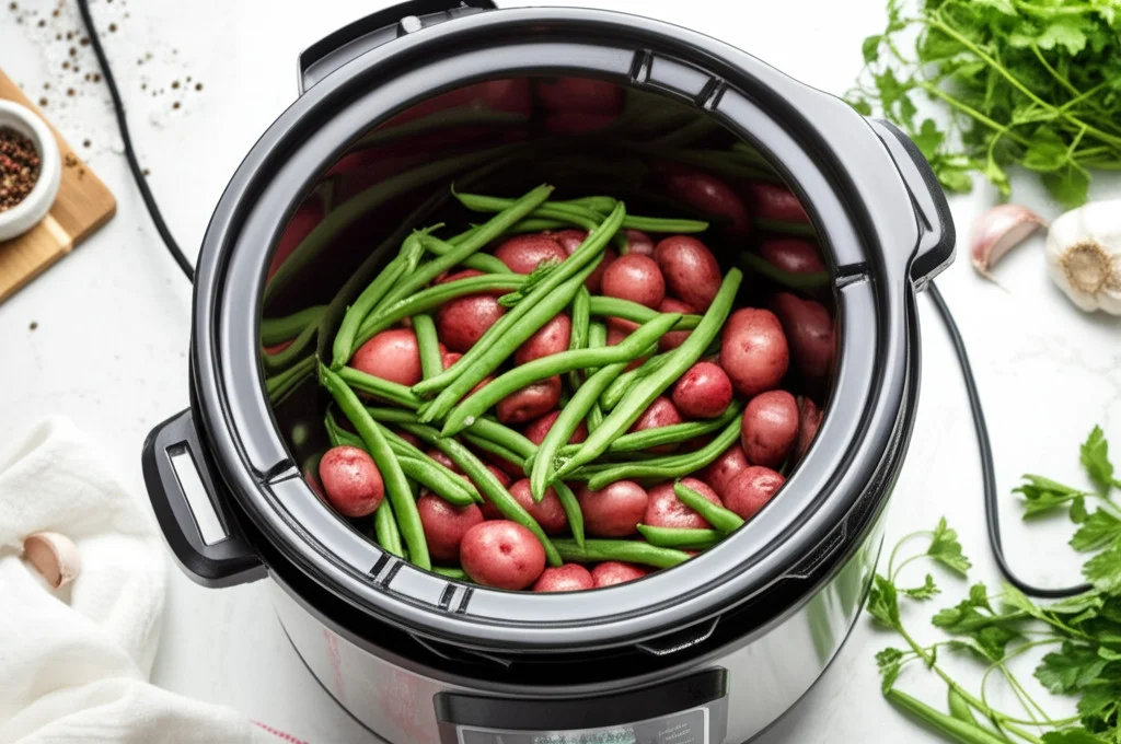 Crockpot Green Beans and Potatoes