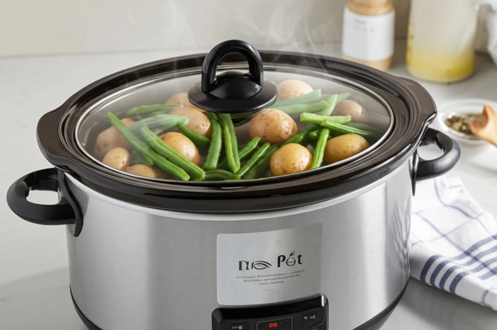 Crockpot Green Beans and Potatoes