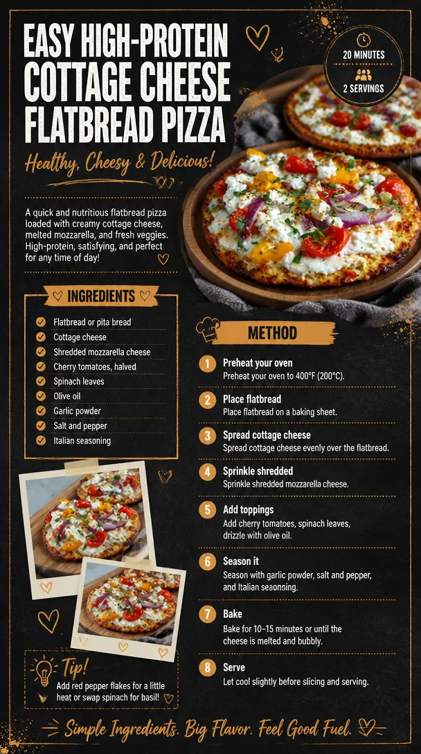 Easy High-Protein Cottage Cheese Flatbread Pizza