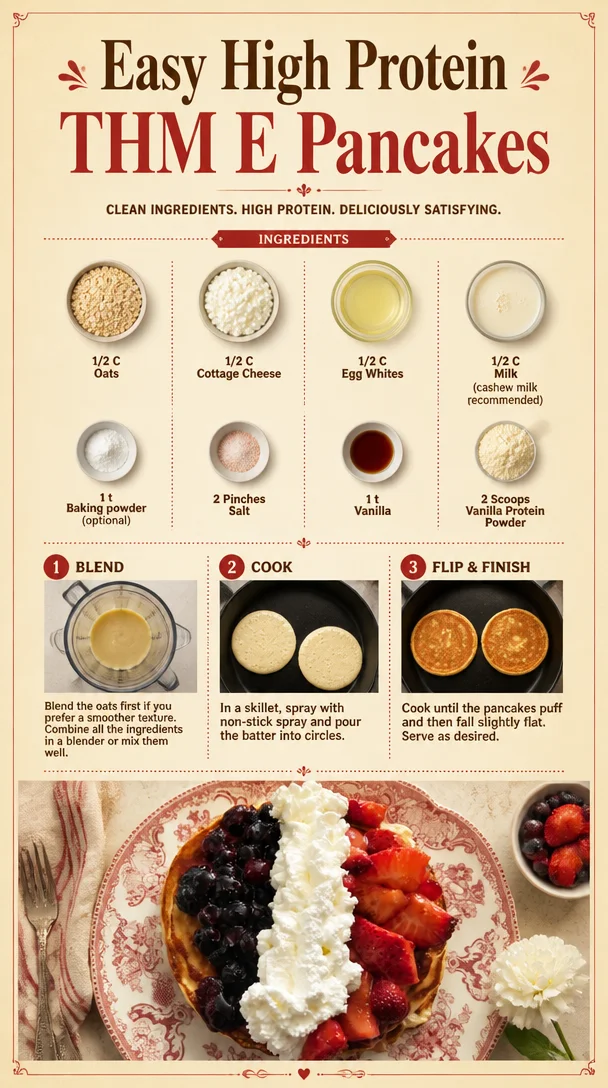 Easy High Protein, Trim Healthy Mama E Pancakes
