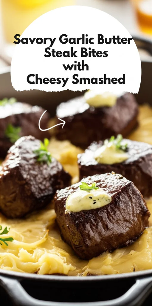 Garlic Butter Steak Bites with Cheesy Smashed Potatoes