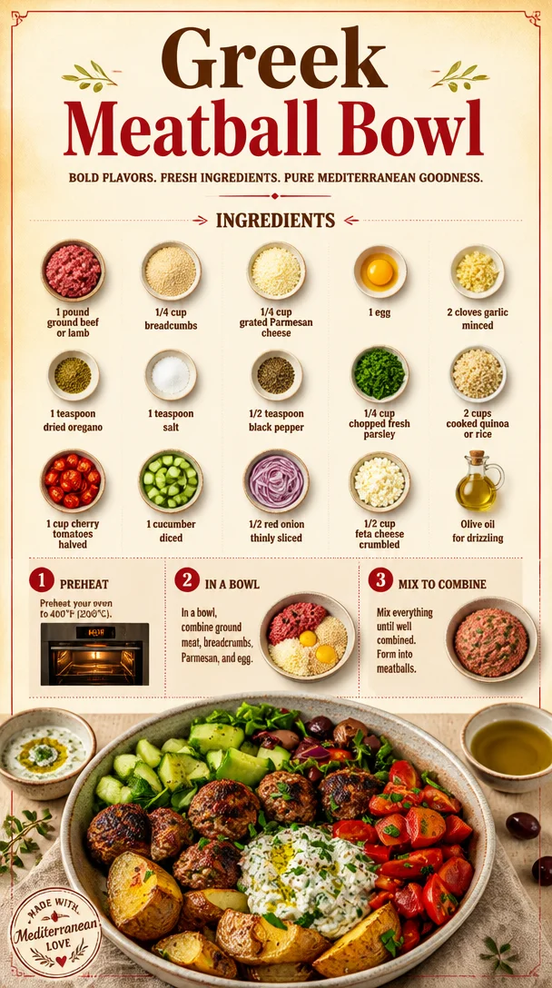 Greek Meatball Bowl