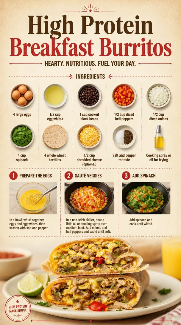 High Protein Breakfast Burritos