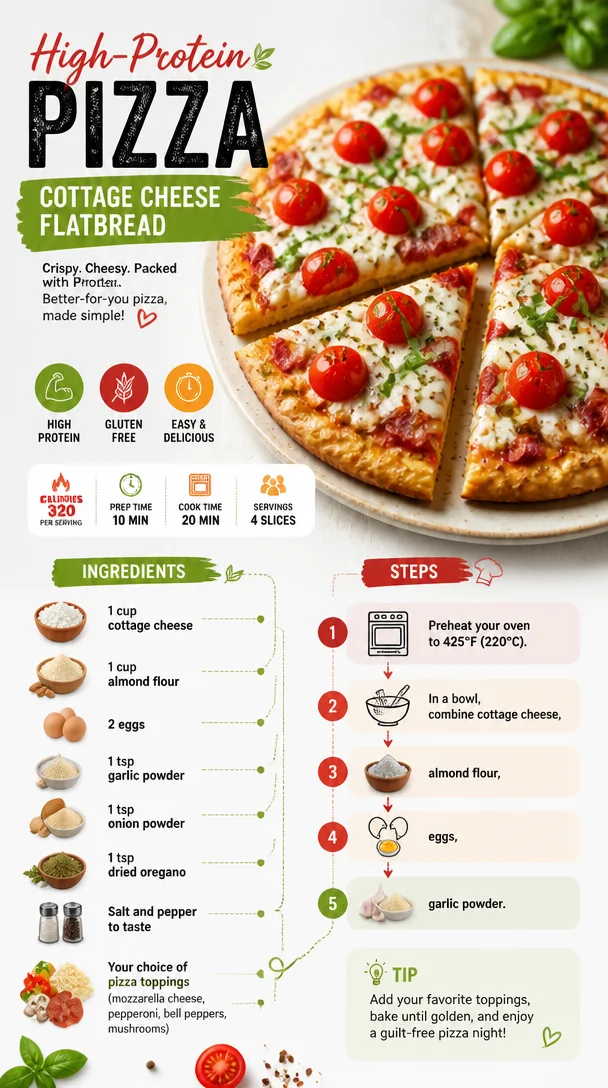 High-Protein Pizza with Cottage Cheese Flatbread