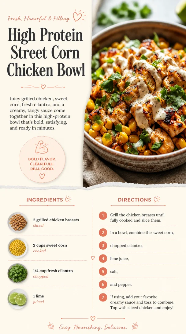 High Protein Street Corn Chicken Bowl