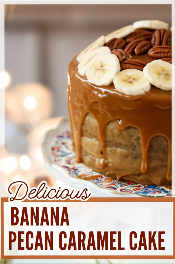 Irresistible Banana Pecan Caramel Layer Cake You'll Love
