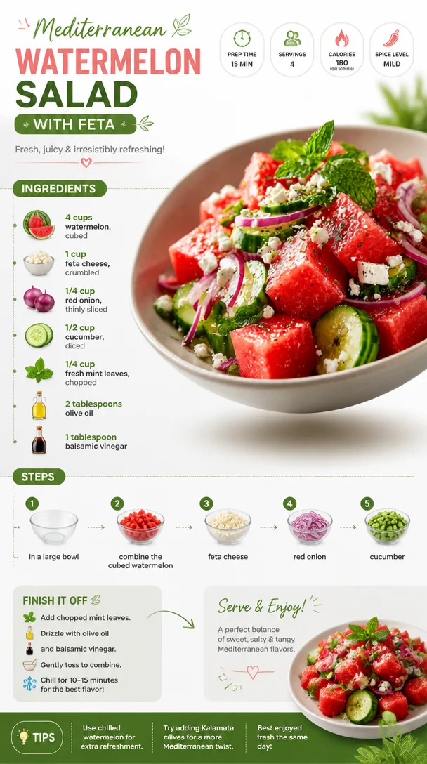 Mediterranean Watermelon Salad with Feta
