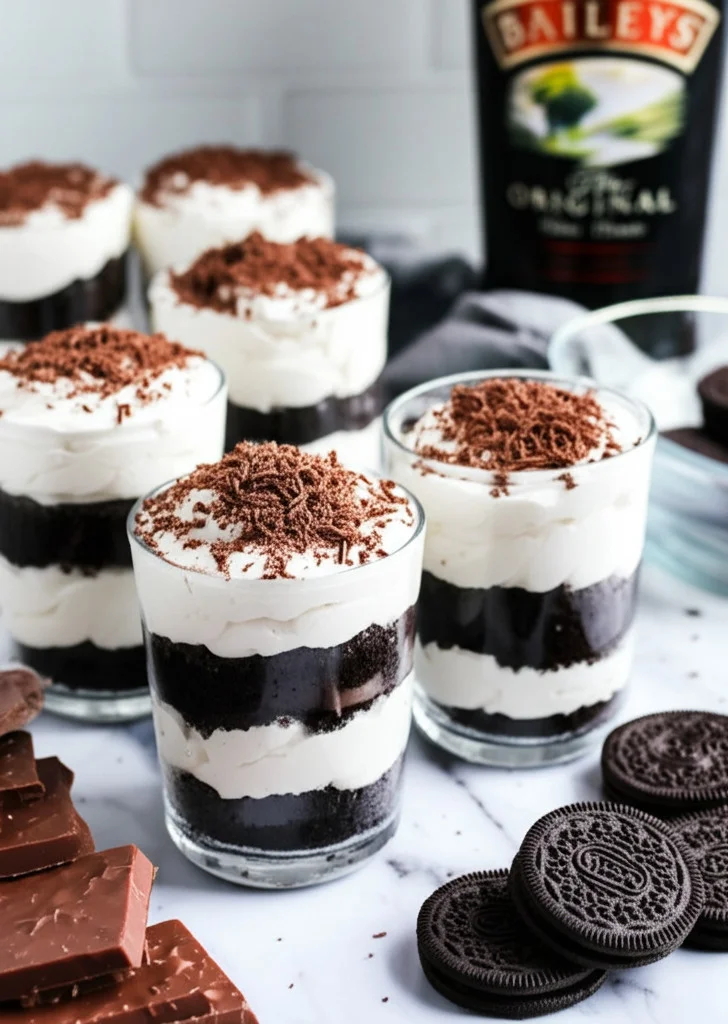 Delicious Mini Baileys Chocolate Cheesecake Trifles to Savor