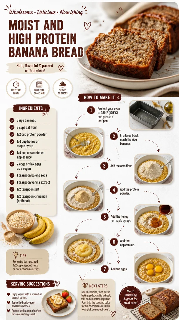 Moist and High Protein Banana Bread