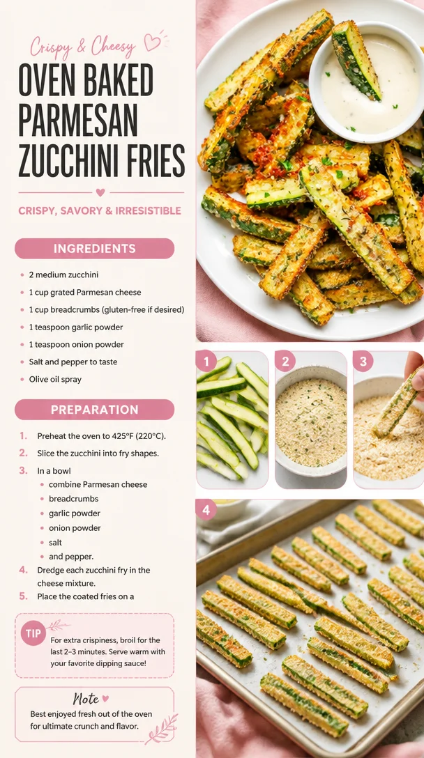 Oven Baked Parmesan Zucchini Fries