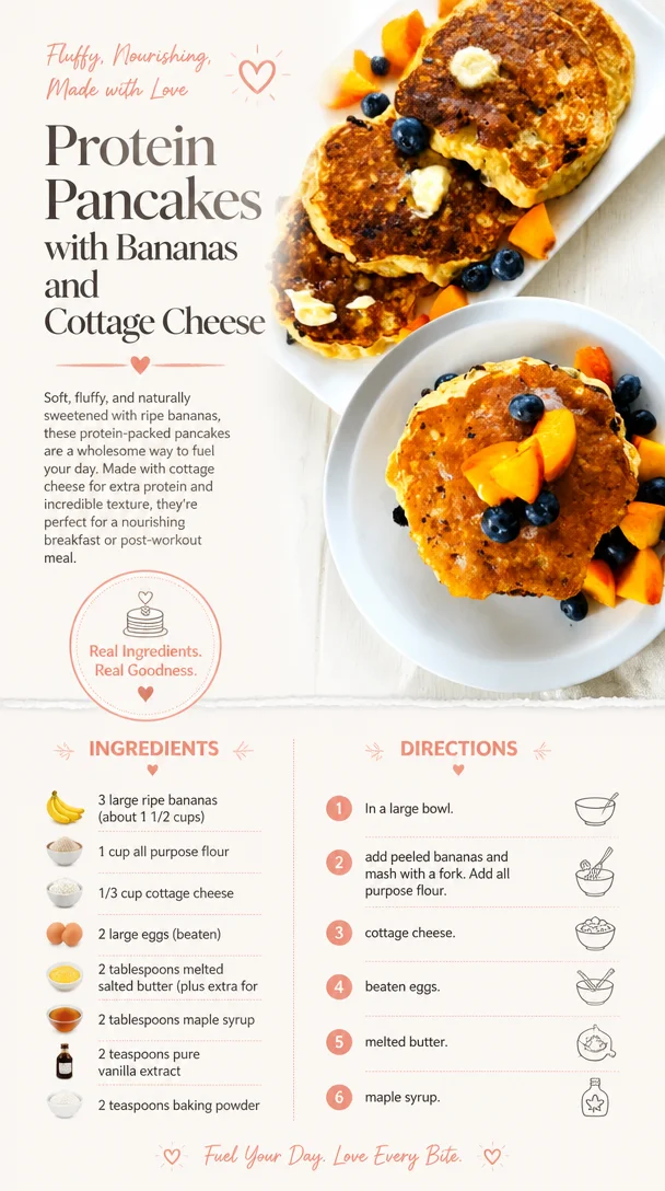 Protein Pancakes with Bananas and Cottage Cheese
