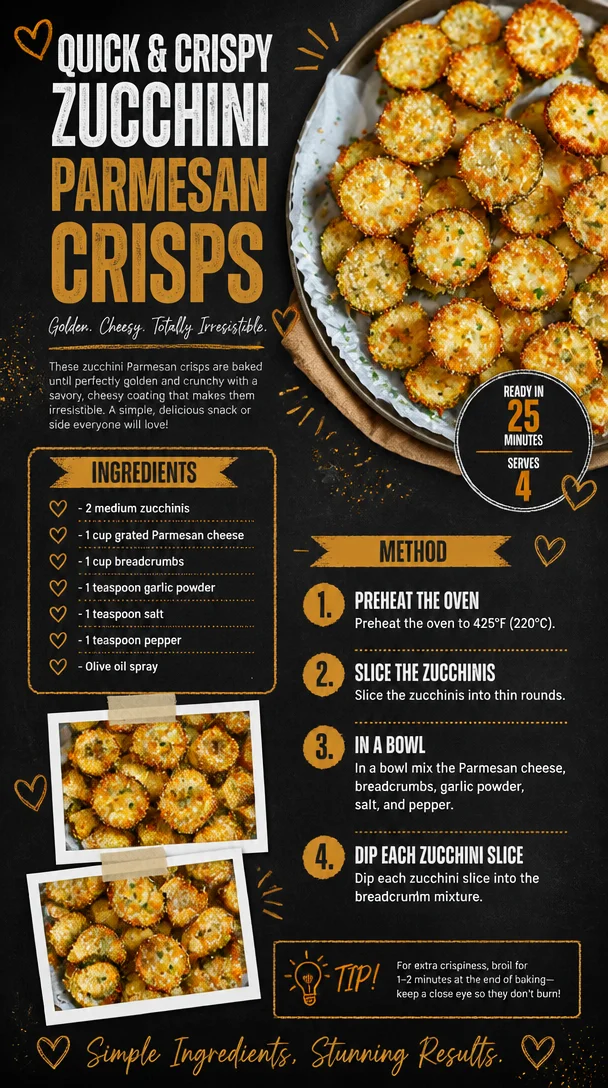 Quick & Crispy Zucchini Parmesan Crisps