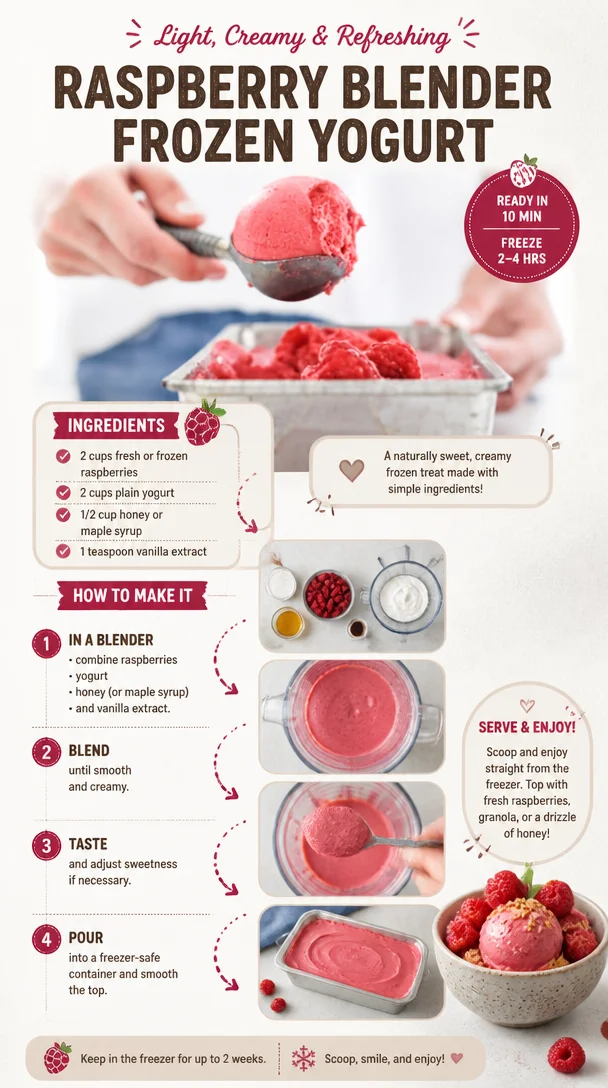 Raspberry Blender Frozen Yogurt